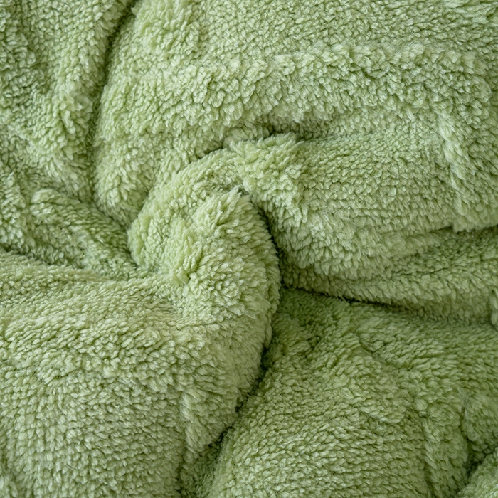 91家纺网 家纺一手货源 找家纺 好多家纺 2025春夏新款塔芙绒北极绒加厚冬被子被芯 芥末绿