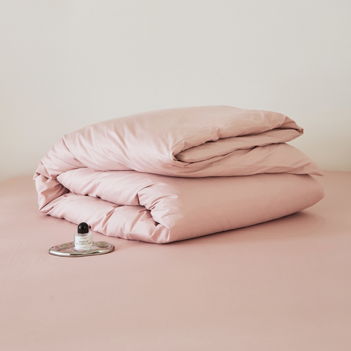 91家纺网 家纺一手货源 找家纺 EH家居 2025新款春夏40支全棉斜纹四件套-半糖主义系列 半糖-莓粉