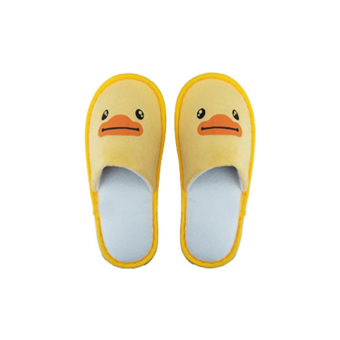 91家纺网 家纺一手货源 找家纺 锦兴酒店布草 2025新款一次性拖鞋高档酒店民宿宾馆专用加厚防滑拖鞋拉毛绒麻布拖鞋批发 小黄鸭童鞋骨头纹 儿童拖鞋