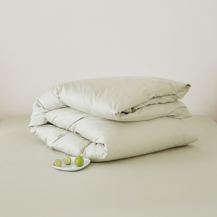 91家纺网 家纺一手货源 找家纺 EH家居 2025新款春夏40支全棉斜纹四件套-半糖主义系列 半糖-浅草色