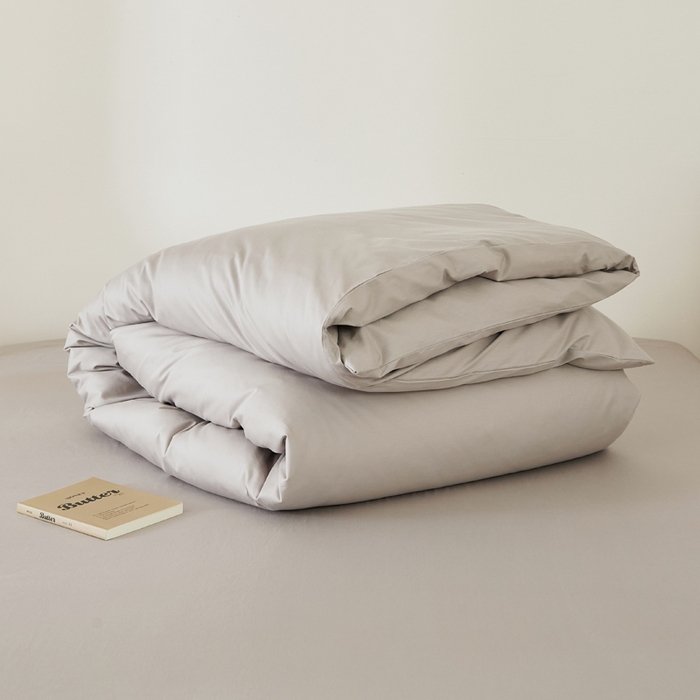 91家纺网 家纺一手货源 找家纺 EH家居 2025新款春夏40支全棉斜纹四件套-半糖主义系列 半糖-浅灰