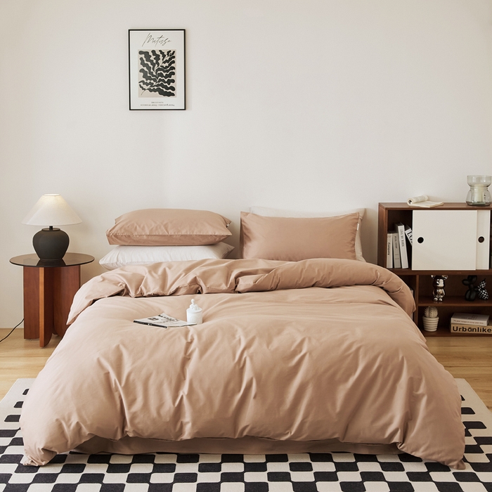 EH家居 2025新款春夏40支全棉斜纹四件套-半糖主义系列 半糖-甜咖