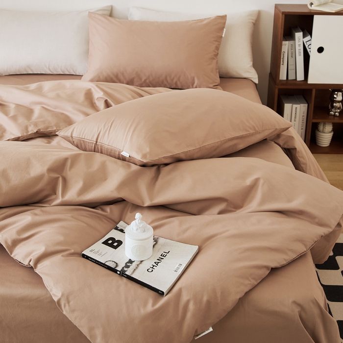 91家纺网 家纺一手货源 找家纺 EH家居 2025新款春夏40支全棉斜纹四件套-半糖主义系列 半糖-甜咖