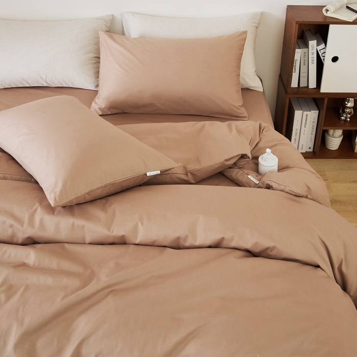 91家纺网 家纺一手货源 找家纺 EH家居 2025新款春夏40支全棉斜纹四件套-半糖主义系列 半糖-甜咖