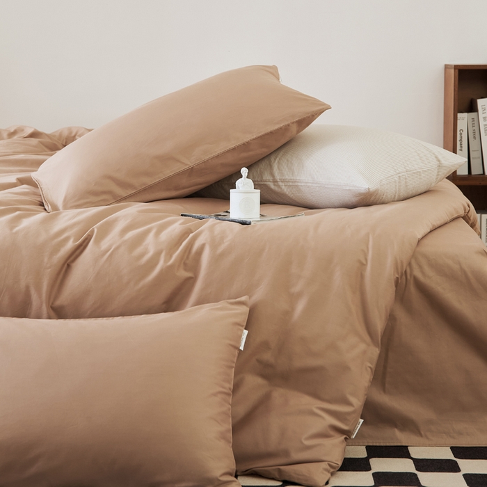 91家纺网 家纺一手货源 找家纺 EH家居 2025新款春夏40支全棉斜纹四件套-半糖主义系列 半糖-甜咖