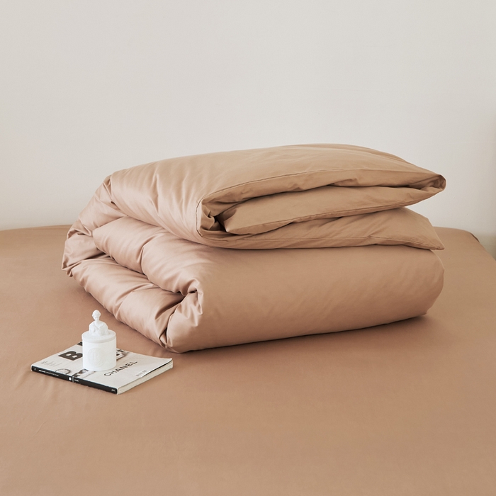 91家纺网 家纺一手货源 找家纺 EH家居 2025新款春夏40支全棉斜纹四件套-半糖主义系列 半糖-甜咖