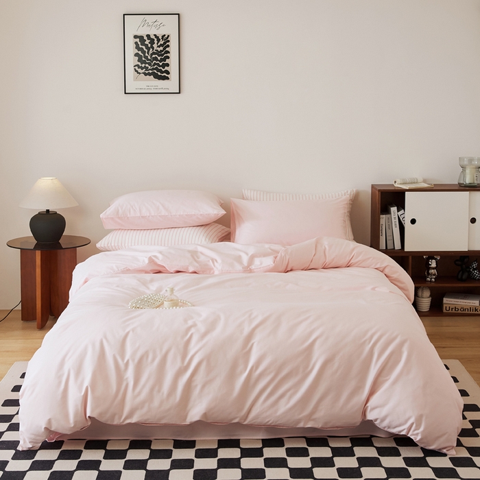 EH家居 2025新款春夏40支全棉斜纹四件套-半糖主义系列 半糖-微粉