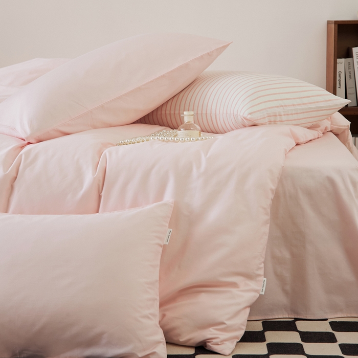 91家纺网 家纺一手货源 找家纺 EH家居 2025新款春夏40支全棉斜纹四件套-半糖主义系列 半糖-微粉