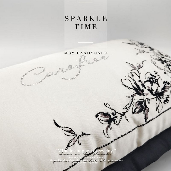 91家纺网 家纺一手货源 找家纺 （总）澜屿 新款高精密刺绣烫钻轻奢高端抱枕枕套枕芯