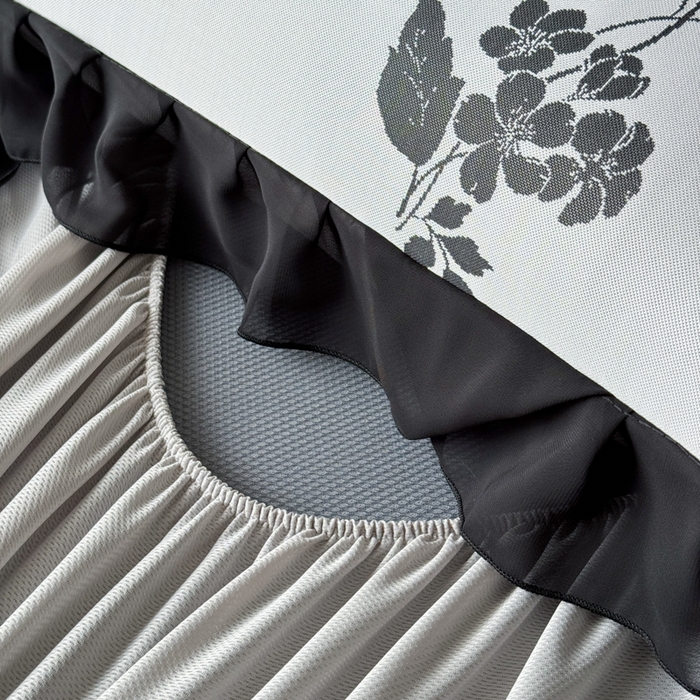 91家纺网 家纺一手货源 找家纺 （总）九花鹿 2025新款A类法式赫本风PE凉感提花冰丝凉席-床笠款