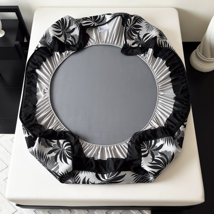 91家纺网 家纺一手货源 找家纺 九花鹿 2025新款A类法式赫本风PE凉感提花冰丝凉席-床笠款 床笠款-焦岚