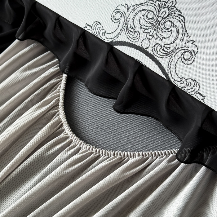 91家纺网 家纺一手货源 找家纺 九花鹿 2025新款A类法式赫本风PE凉感提花冰丝凉席-床笠款 床笠款-镜中花