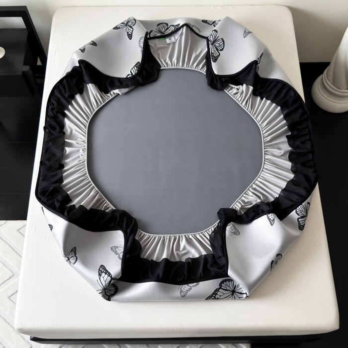 91家纺网 家纺一手货源 找家纺 九花鹿 2025新款A类法式赫本风PE凉感提花冰丝凉席-床笠款 床笠款-露娜