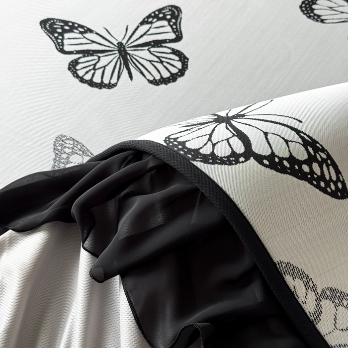 91家纺网 家纺一手货源 找家纺 九花鹿 2025新款A类法式赫本风PE凉感提花冰丝凉席-床笠款 床笠款-露娜