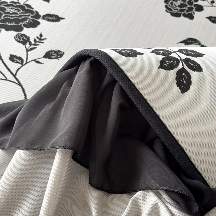 91家纺网 家纺一手货源 找家纺 九花鹿 2025新款A类法式赫本风PE凉感提花冰丝凉席-床笠款 床笠款-蔓蔓