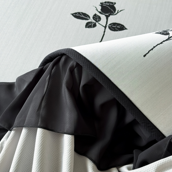 91家纺网 家纺一手货源 找家纺 九花鹿 2025新款A类法式赫本风PE凉感提花冰丝凉席-床笠款 床笠款-玫瑰