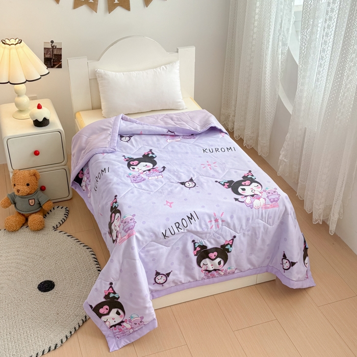 91家纺网 家纺一手货源 找家纺 （总）花满路 2025新款亲肤卡通三丽鸥针织棉夏被