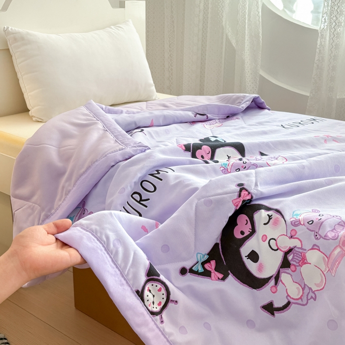 91家纺网 家纺一手货源 找家纺 （总）花满路 2025新款亲肤卡通三丽鸥针织棉夏被