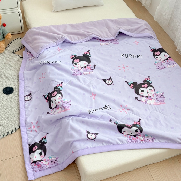 91家纺网 家纺一手货源 找家纺 （总）花满路 2025新款亲肤卡通三丽鸥针织棉夏被