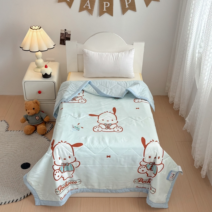 91家纺网 家纺一手货源 找家纺 （总）花满路 2025新款亲肤卡通三丽鸥针织棉夏被