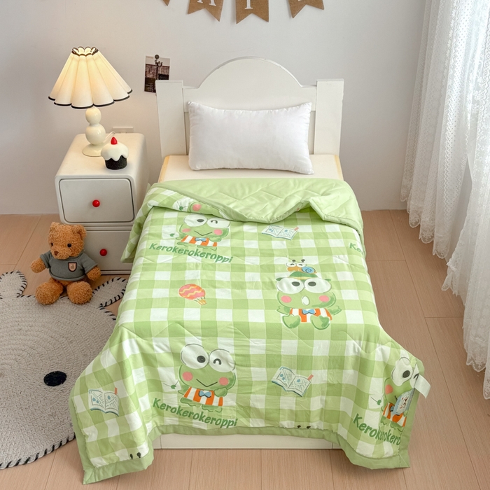 91家纺网 家纺一手货源 找家纺 （总）花满路 2025新款亲肤卡通三丽鸥针织棉夏被