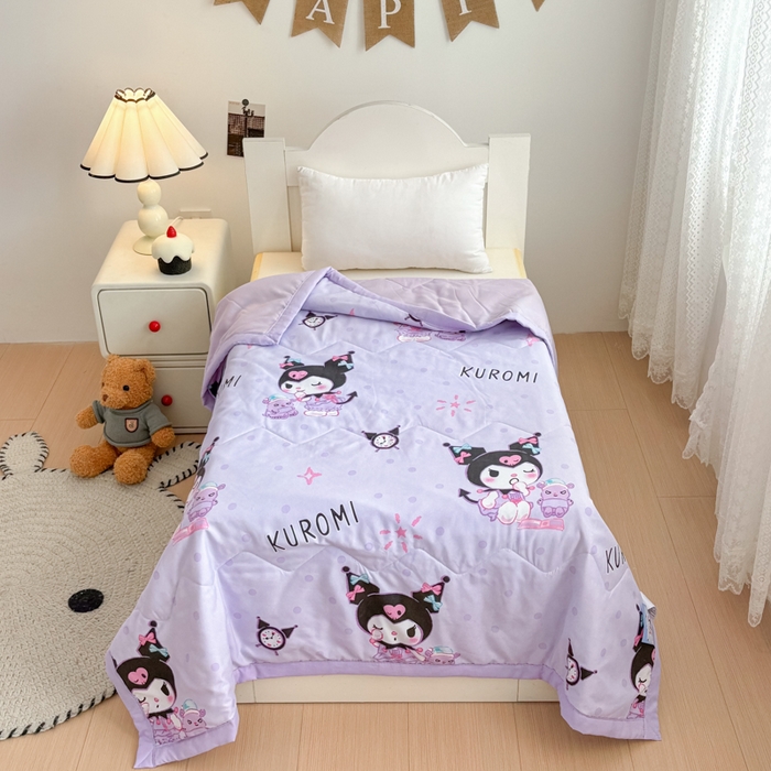 花满路 2025新款亲肤卡通三丽鸥针织棉夏被 微笑库洛米