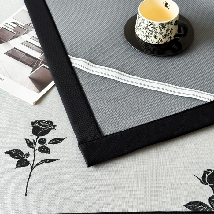 91家纺网 家纺一手货源 找家纺 九花鹿 2025新款A类赫本风PE凉感提花冰丝凉席-平铺款 玫瑰