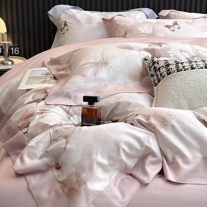 91家纺网 家纺一手货源 找家纺 （总） 2025新品A类100支天丝棉夹棉床盖床笠四件套全棉床单加厚高端数码印花长绒棉夏季轻奢真丝床上用品