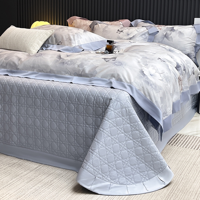 91家纺网 家纺一手货源 找家纺 （总） 2025新品A类100支天丝棉夹棉床盖床笠四件套全棉床单加厚高端数码印花长绒棉夏季轻奢真丝床上用品