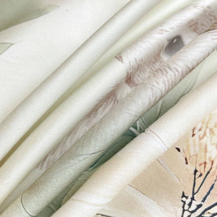 91家纺网 家纺一手货源 找家纺 2025新品A类100支天丝棉夹棉床盖床笠四件套全棉床单加厚高端数码印花长绒棉夏季轻奢真丝床上用品 蝶织梦-绿