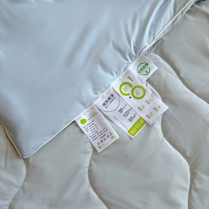 91家纺网 家纺一手货源 找家纺 百寐 2025新款A类160克88%锦纶+12%氨纶锦氨夏被纯色夏凉被空调被 浅蓝+浅灰