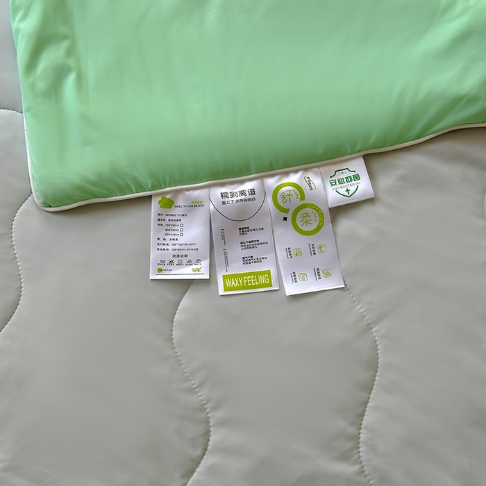 91家纺网 家纺一手货源 找家纺 百寐 2025新款A类160克88%锦纶+12%氨纶锦氨夏被纯色夏凉被空调被 浅绿+灰