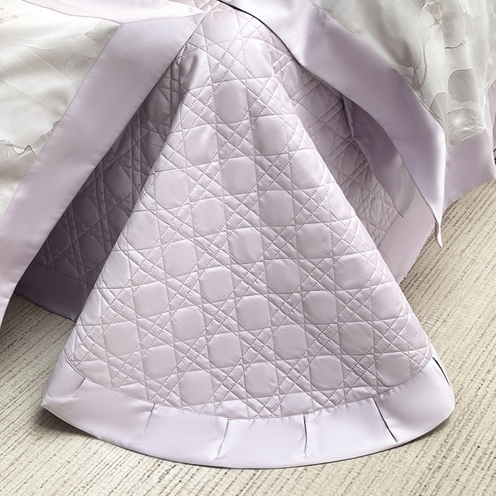 91家纺网 家纺一手货源 找家纺 2025A类母婴级天丝棉夹棉床盖床笠四件套全棉纯棉纯色长绒棉真丝保护罩高级感印花床上用品 蝶织梦-紫