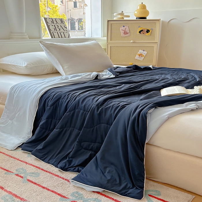 91家纺网 家纺一手货源 找家纺 （总）百寐 2025新款A类160克88%锦纶+12%氨纶锦氨夏被纯色夏凉被空调被