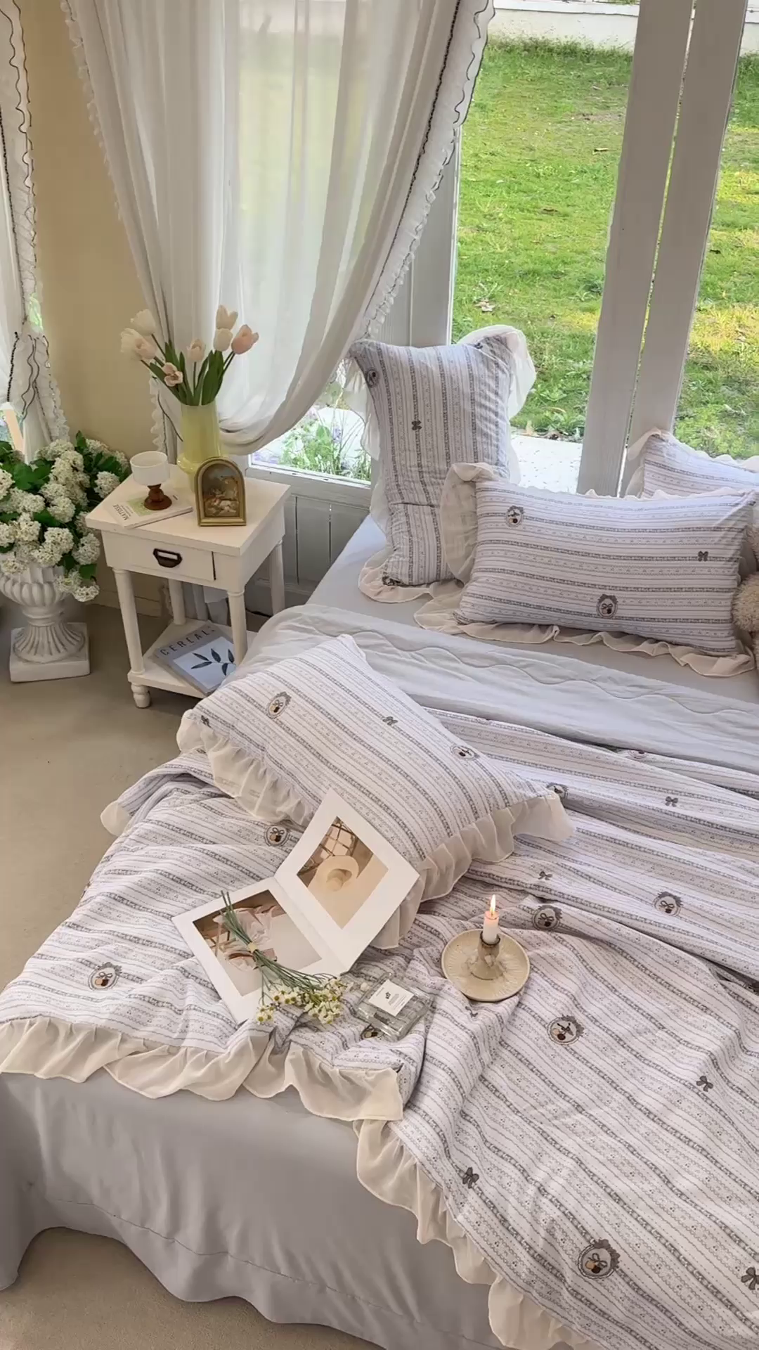 91家纺网 家纺一手货源 找家纺 梦莱斯 2025新款夏被四件套 花非花-灰