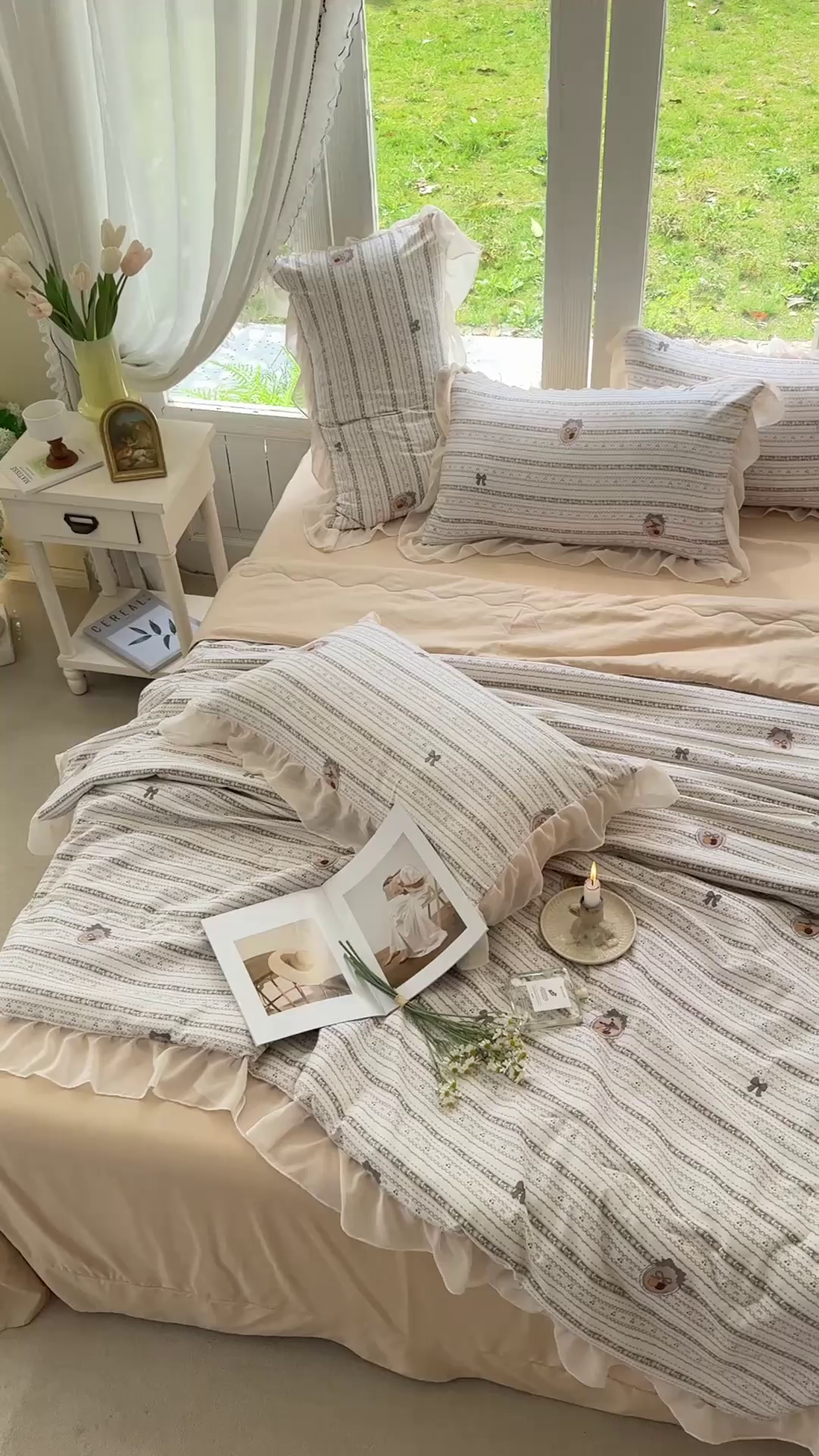 91家纺网 家纺一手货源 找家纺 梦莱斯 2025新款夏被四件套 花非花-绿