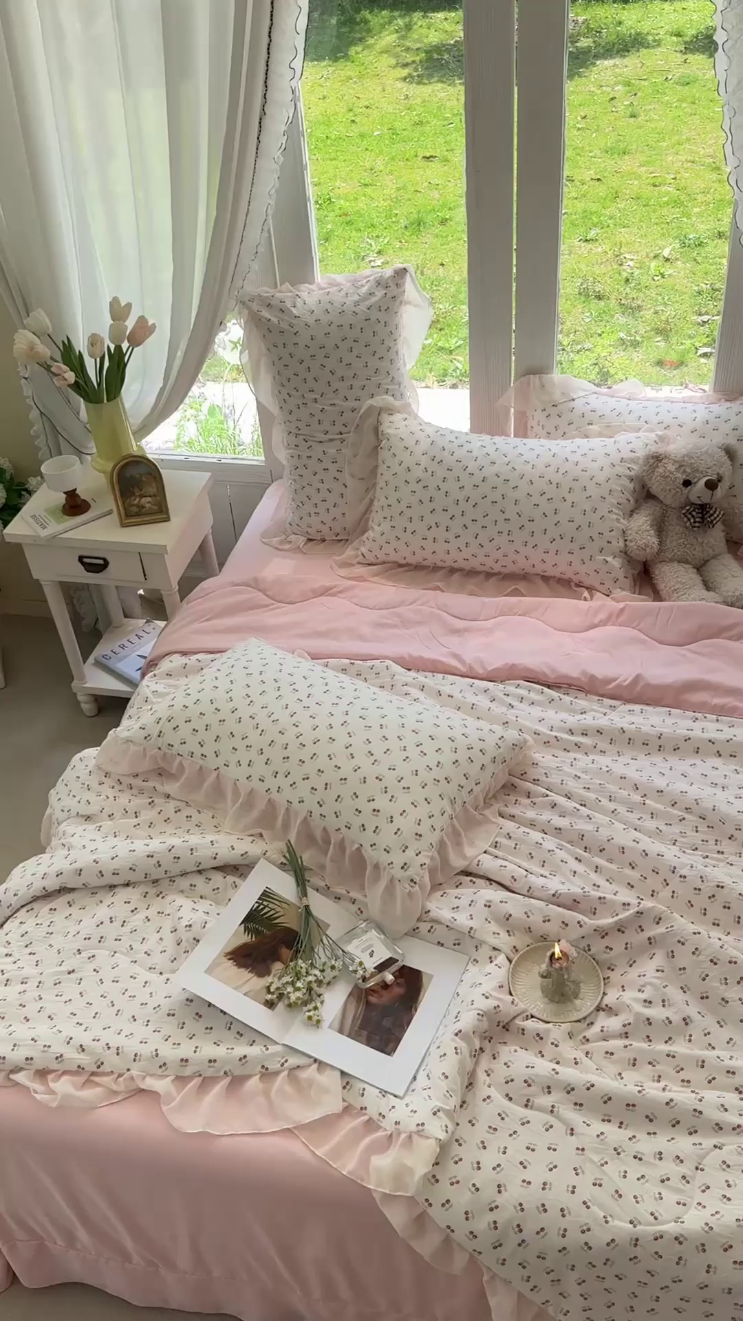 91家纺网 家纺一手货源 找家纺 梦莱斯 2025新款夏被四件套 小樱桃-豆沙