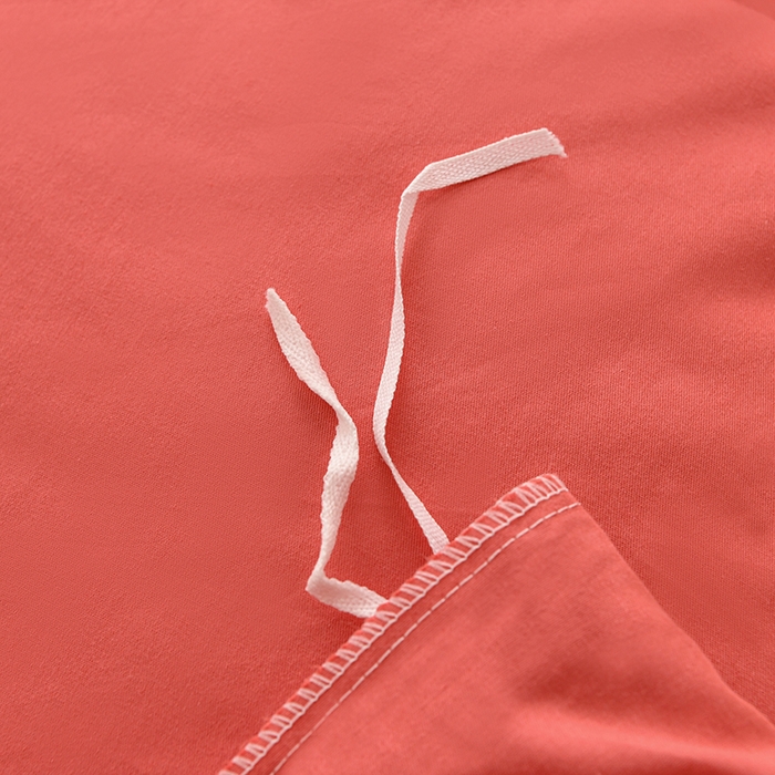 91家纺网 家纺一手货源 找家纺 宇彬家纺 2025直播热新款13374全棉母婴级压线纯色刺绣四件套全棉贡缎新疆长绒字母款轻奢 山茶-宝石红