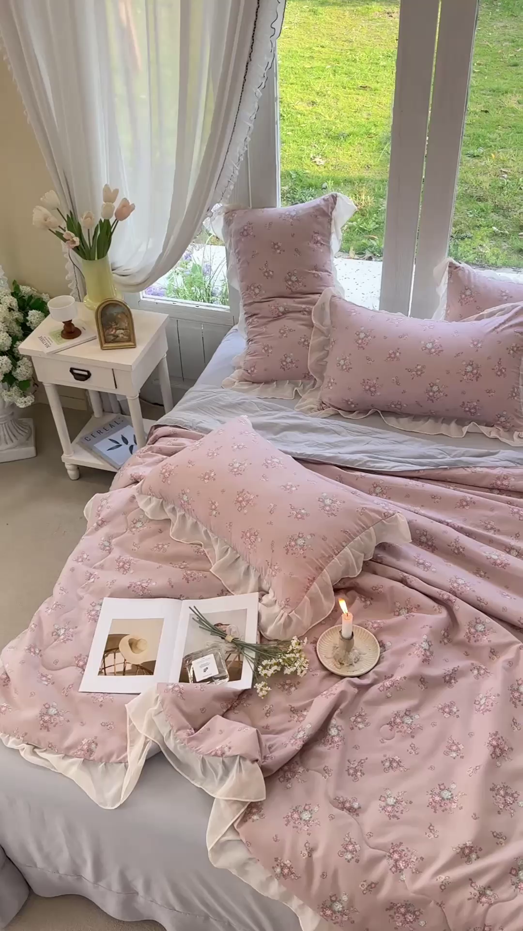 91家纺网 家纺一手货源 找家纺 梦莱斯 2025新款夏被四件套 雪松豆沙