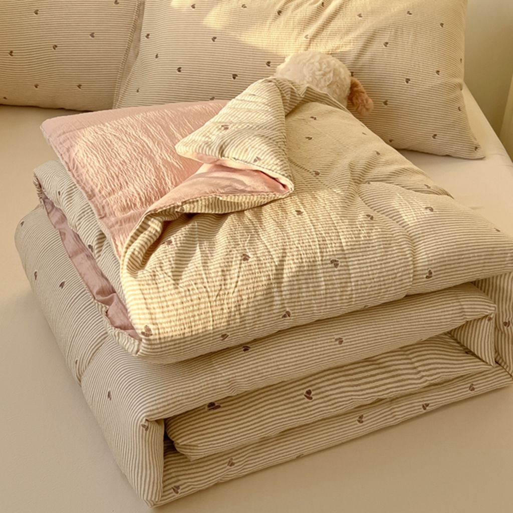 韩巢家纺 2025新款A类云感双层纱夏被夏凉被空调被薄被子空调被 爱你