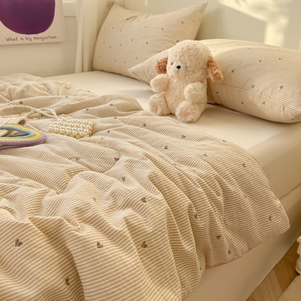 91家纺网 家纺一手货源 找家纺 韩巢家纺 2025新款A类云感双层纱夏被夏凉被空调被薄被子空调被 爱你