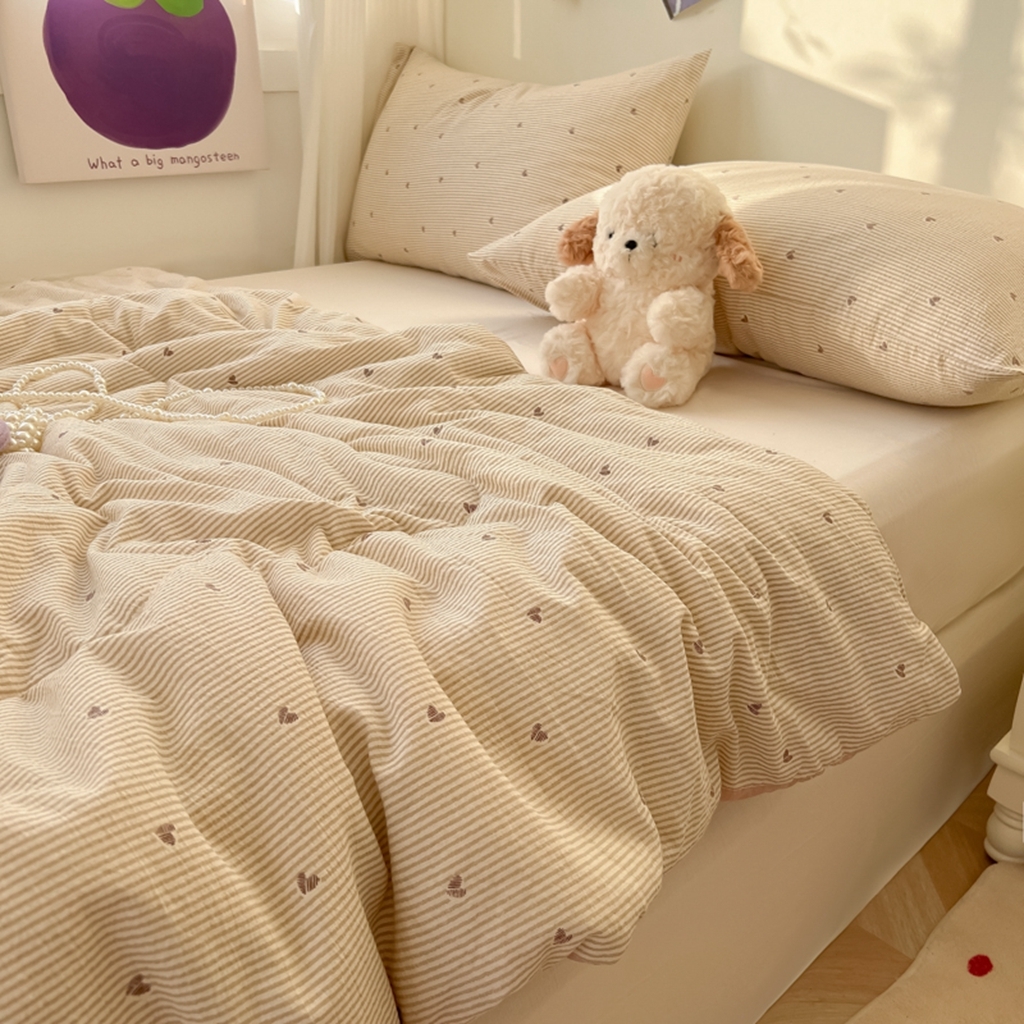 91家纺网 家纺一手货源 找家纺 韩巢家纺 2025新款A类云感双层纱夏被夏凉被空调被薄被子空调被 爱你