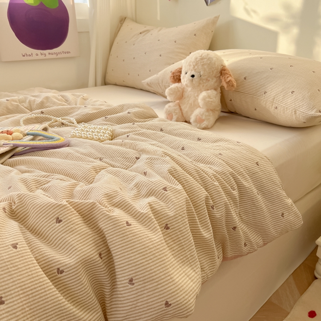 91家纺网 家纺一手货源 找家纺 韩巢家纺 2025新款A类云感双层纱夏被夏凉被空调被薄被子空调被 爱你