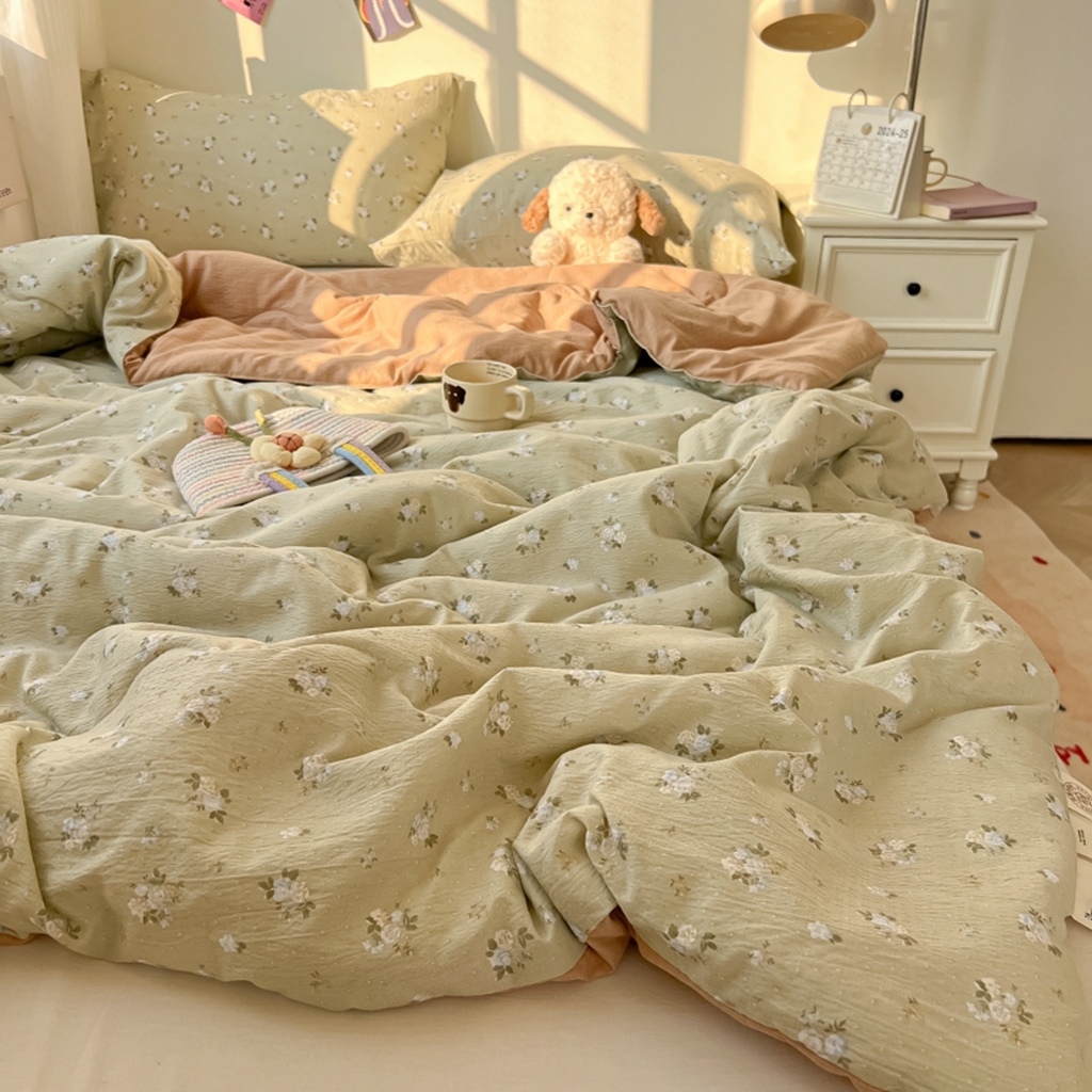 91家纺网 家纺一手货源 找家纺 韩巢家纺 2025新款A类云感双层纱夏被夏凉被空调被薄被子空调被 茶野