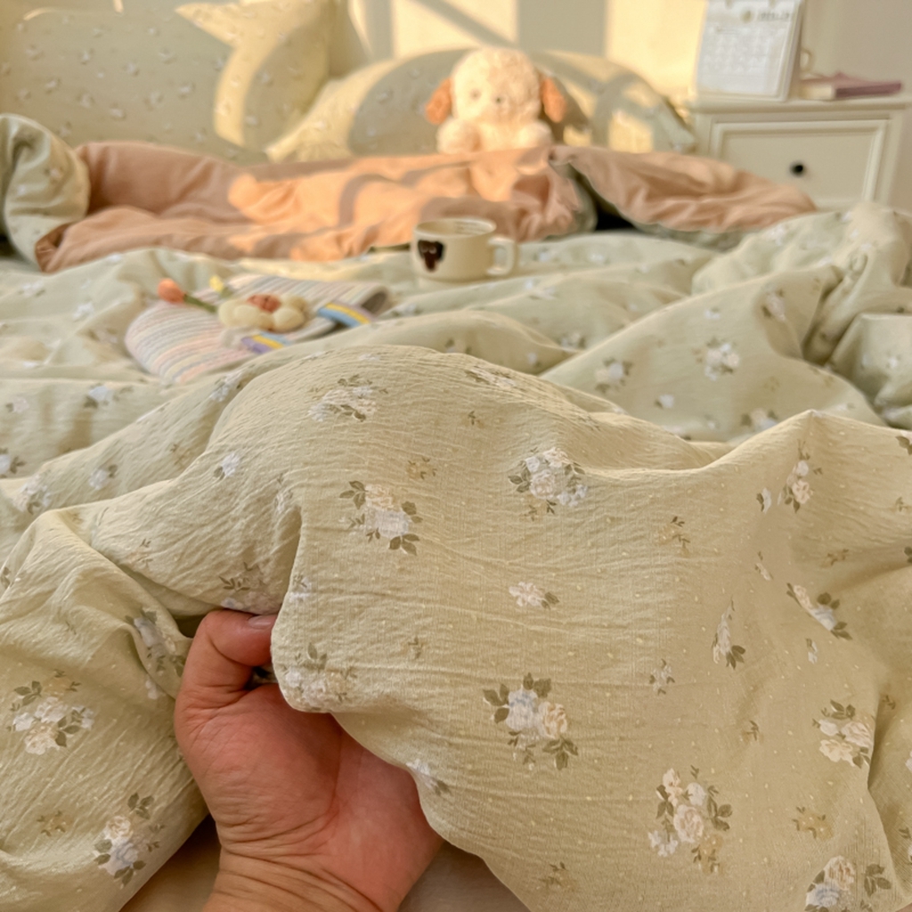 91家纺网 家纺一手货源 找家纺 韩巢家纺 2025新款A类云感双层纱夏被夏凉被空调被薄被子空调被 茶野