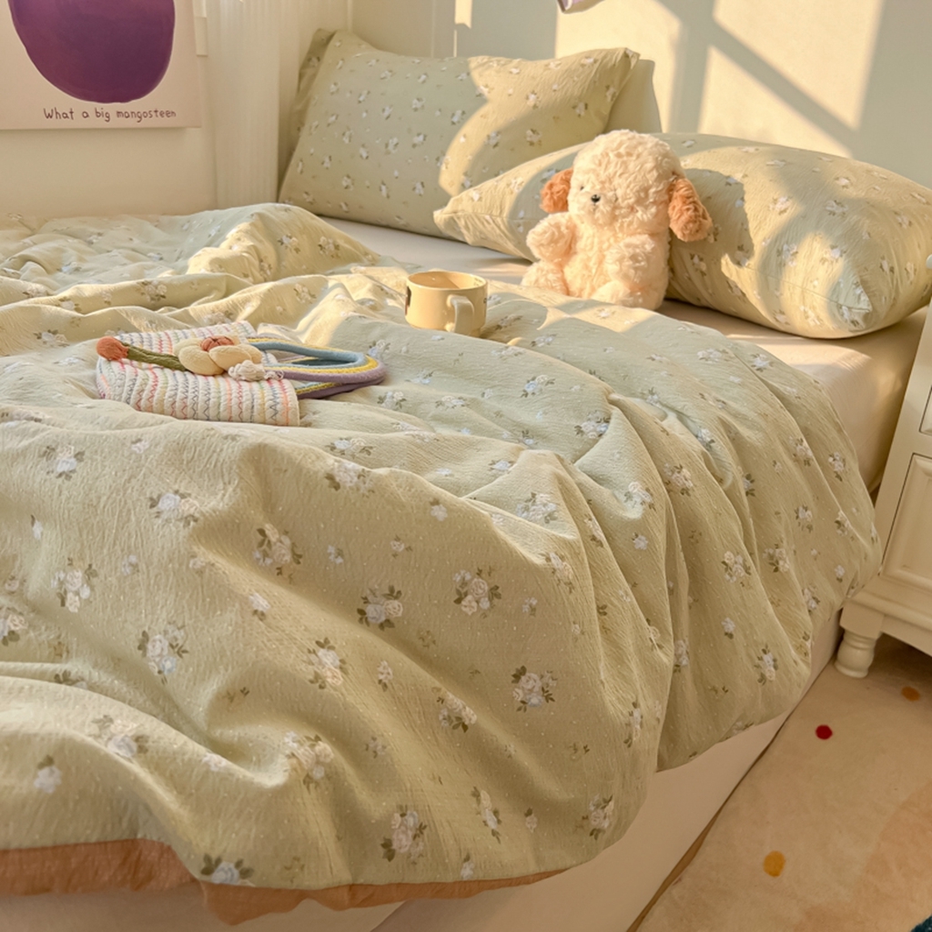 91家纺网 家纺一手货源 找家纺 韩巢家纺 2025新款A类云感双层纱夏被夏凉被空调被薄被子空调被 茶野