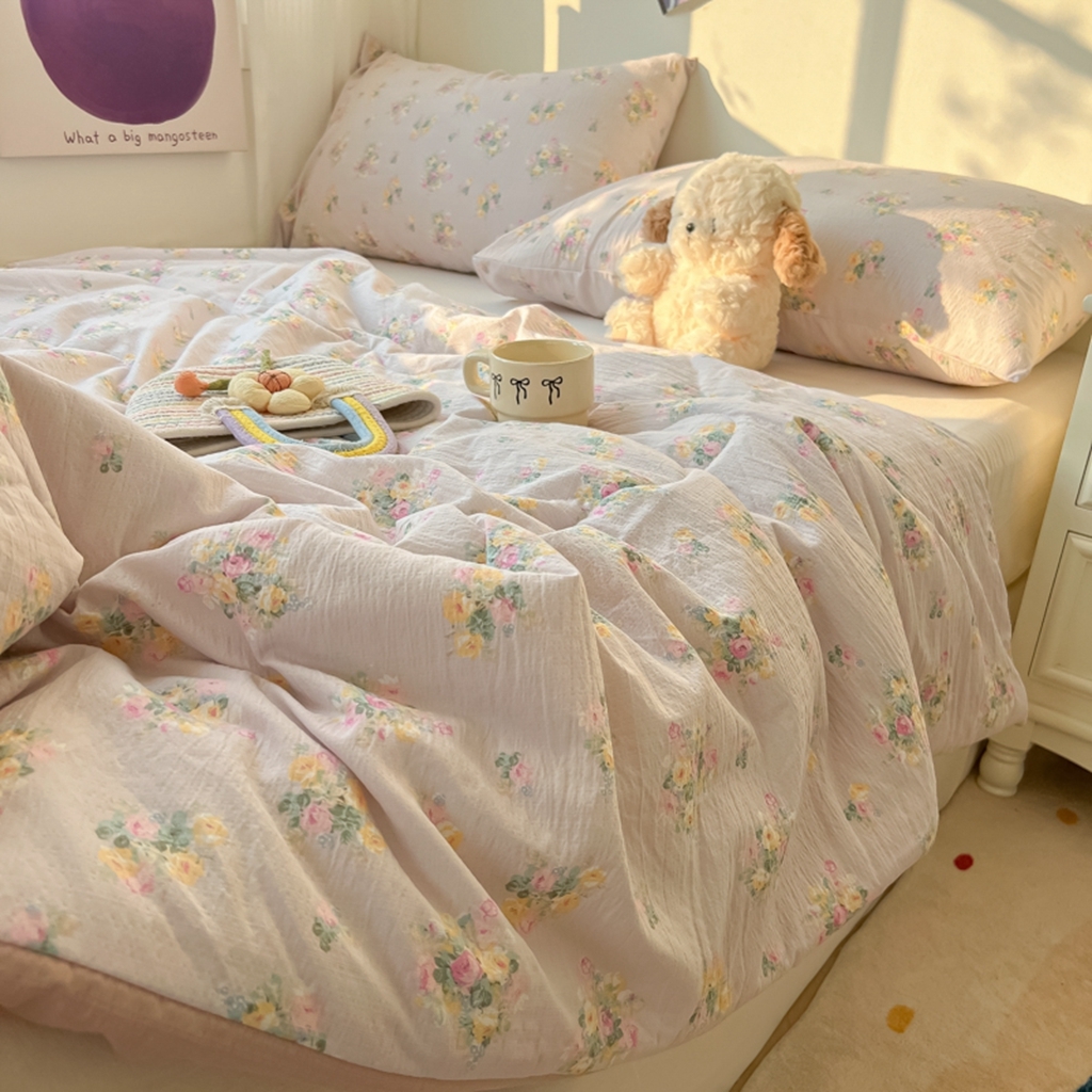 91家纺网 家纺一手货源 找家纺 韩巢家纺 2025新款A类云感双层纱夏被夏凉被空调被薄被子空调被 初暖