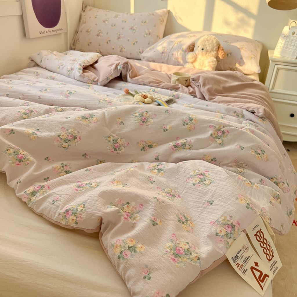 91家纺网 家纺一手货源 找家纺 韩巢家纺 2025新款A类云感双层纱夏被夏凉被空调被薄被子空调被 初暖