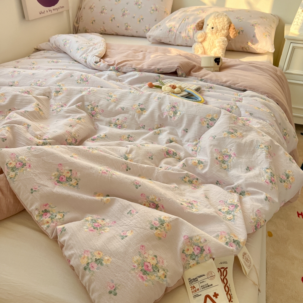 91家纺网 家纺一手货源 找家纺 韩巢家纺 2025新款A类云感双层纱夏被夏凉被空调被薄被子空调被 初暖