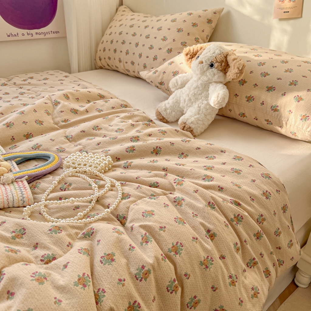 91家纺网 家纺一手货源 找家纺 韩巢家纺 2025新款A类云感双层纱夏被夏凉被空调被薄被子空调被 春芽